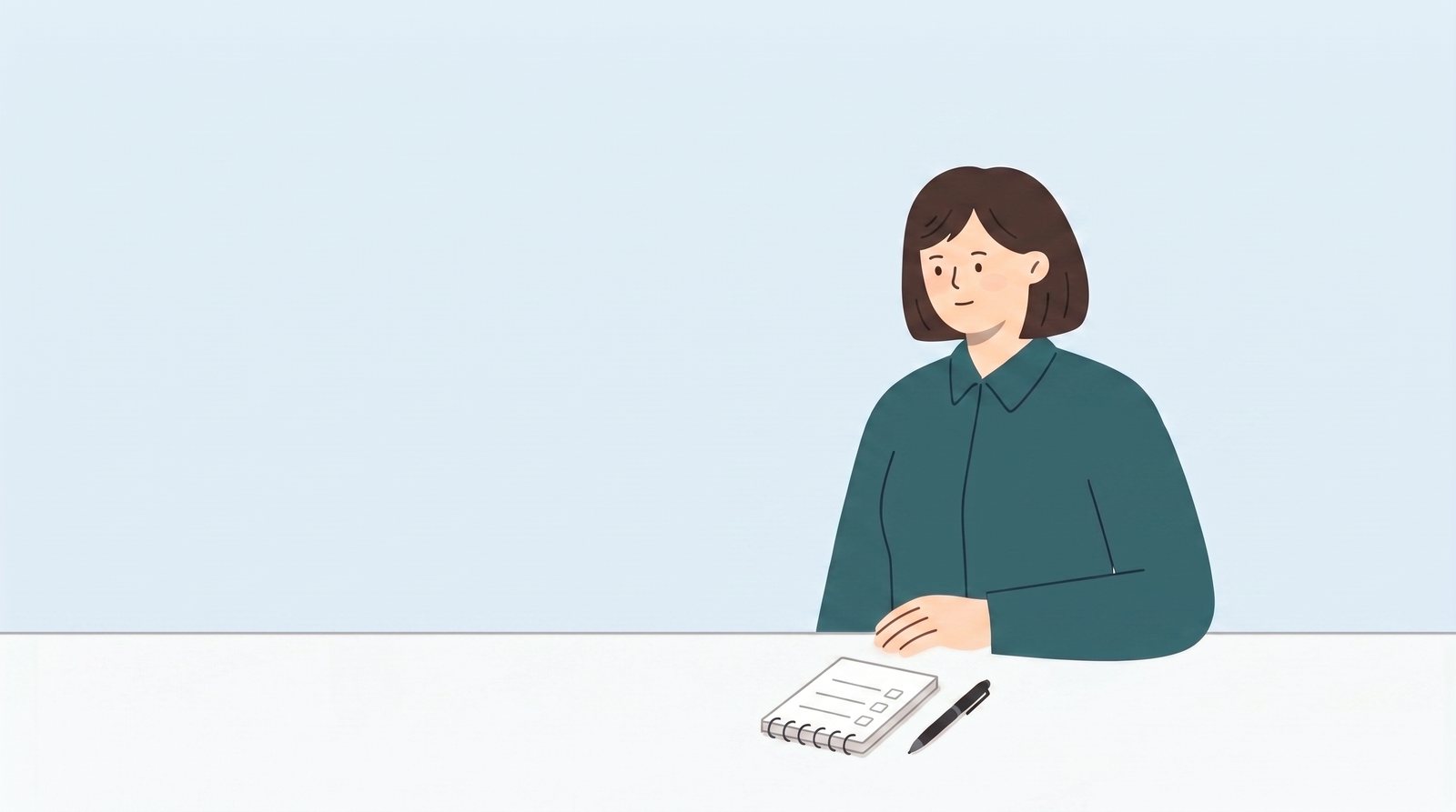 薬剤師の採用面接と逆質問を表す2Dイラスト
